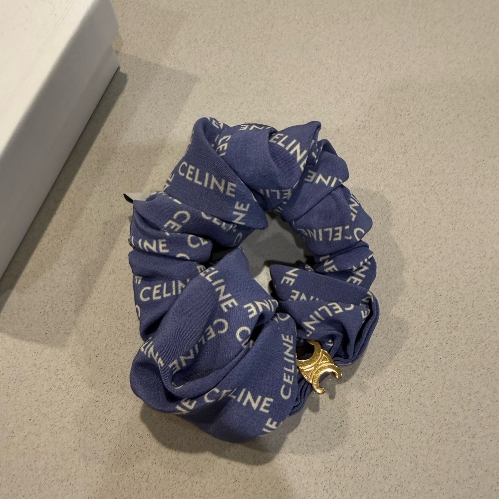 Celine Blue Hair Scrunchie - Picture 6 of 7